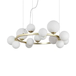Lampadari Moderni-Ideal Lux Perlage sp14 lampadario bianco per soggiorno moderno