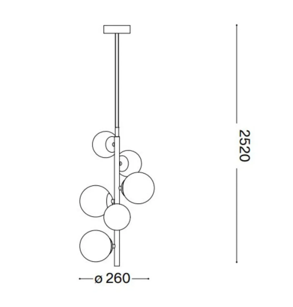 Lampadari Moderni-Ideal Lux Perlage sp6 lampadario sfere vetro ambra