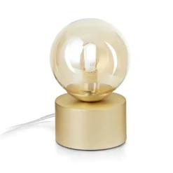 Abat Jour-Ideal Lux Perlage tl1 abat-jour da comodino camera da letto sfera ventro ambra