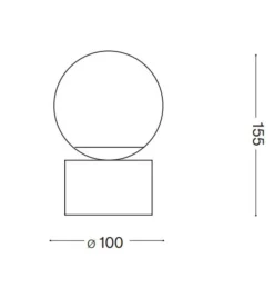 Abat Jour-Ideal Lux Perlage tl1 abat-jour da comodino camera da letto sfera ventro ambra