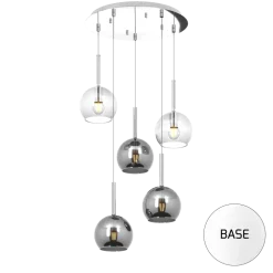 Lampadari Moderni-Top Light Personalizzazione lampadario moderno per soggiorno vetri pendenti a grappolo base bianca