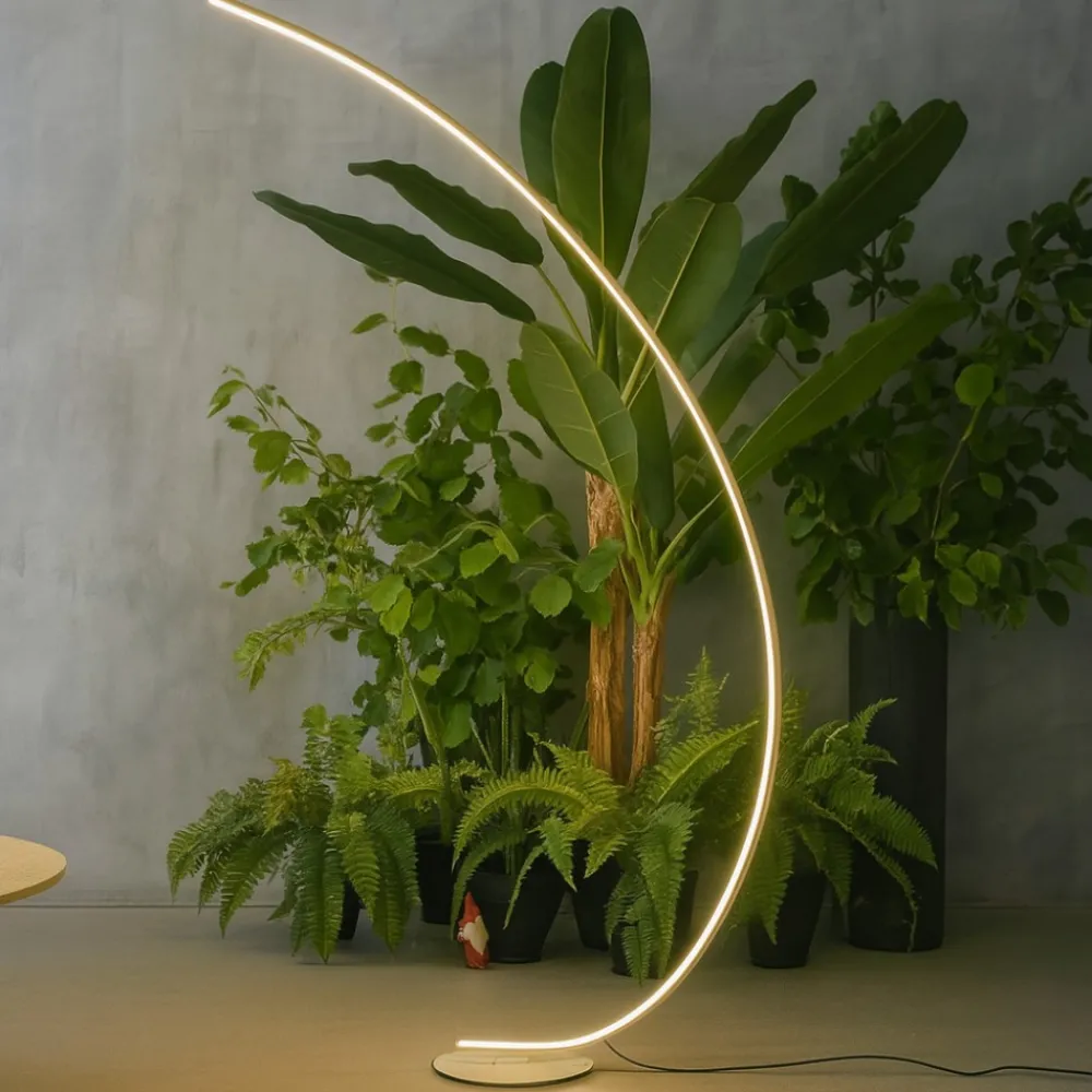Lampade Da Terra-Gea Luce Piantana ad arco iole oro moderna led 30w 3000k dimmerabile
