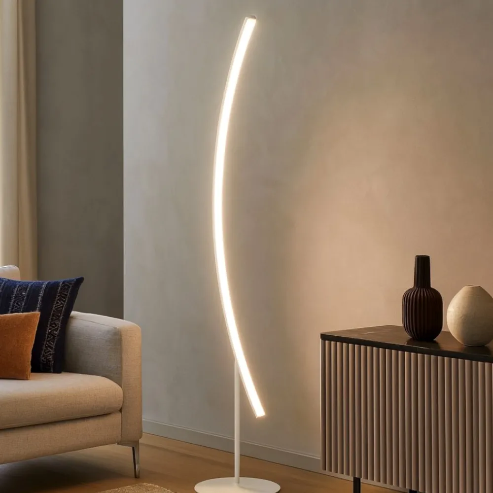 Lampade Da Terra-Vivida International Piantana ad arco led moderna bianca vivida bow