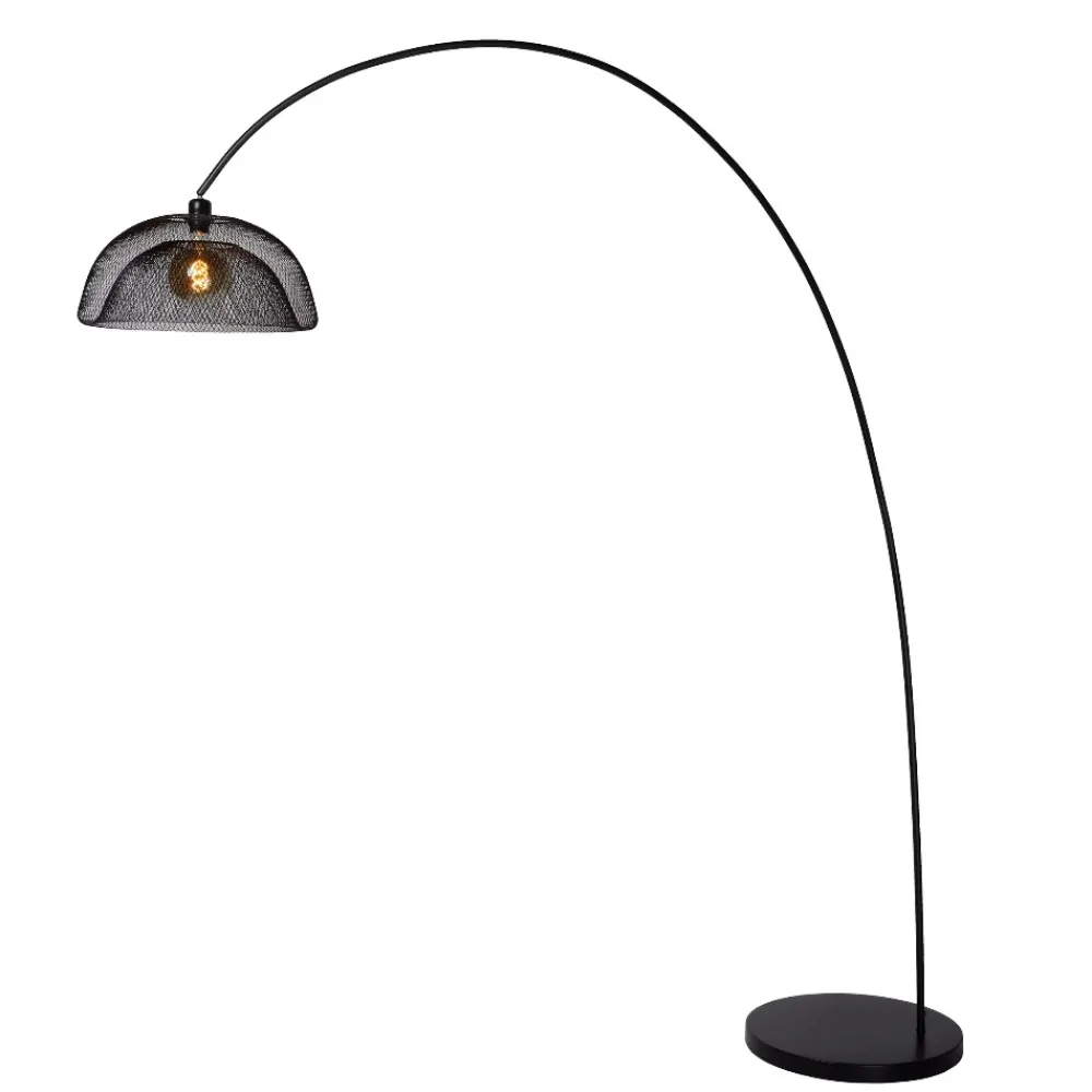 Lampade Da Terra-Selezionato da Mazzolaluce Piantana ad arco nera paralume rete di metallo moderna