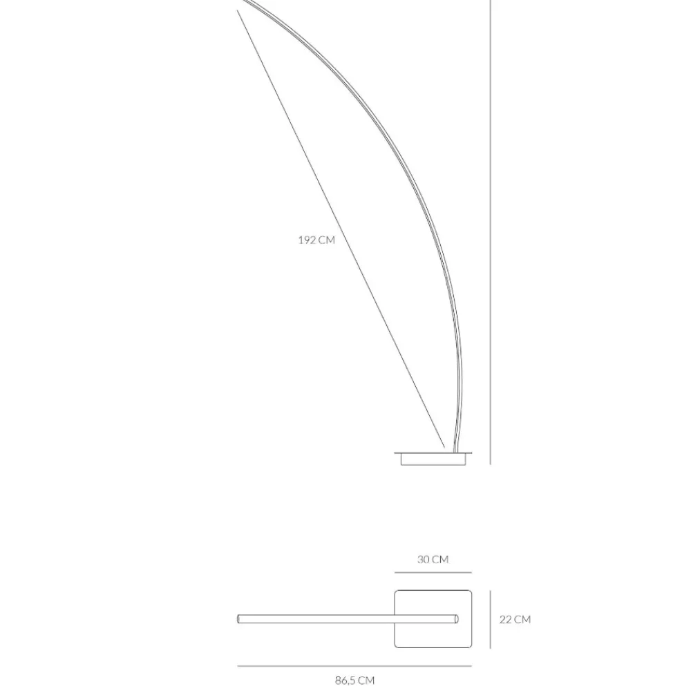 Lampade Da Terra-Vivida International Piantana arco bracket sabbia led 33w 3000k 4000k moderna