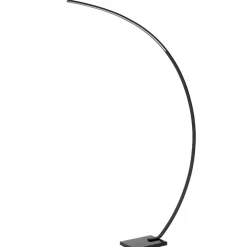 Lampade Da Terra-Selezionato da Mazzolaluce Piantana arco nera base marmo moderna led 2700k luce calda dimmerabile