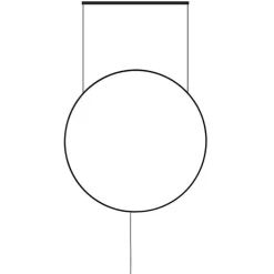 Lampade Da Terra-Selezionato da Mazzolaluce Piantana a sospensione design moderna cerchio nero led 19w 3000k fp
