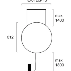 Lampade Da Terra-Selezionato da Mazzolaluce Piantana a sospensione design moderna cerchio nero led 19w 3000k fp