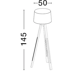 Lampade Da Terra-Selezionato da Mazzolaluce Piantana a tre piedi in legno naturale h145 cm