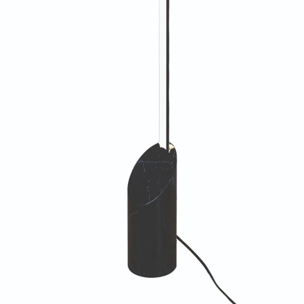 Lampade Da Terra-Selezionato da Mazzolaluce Piantana base effetto marmo nero lampada da terra led 3000k moderna