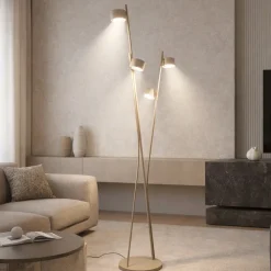Lampade Da Terra-Selezionato da Mazzolaluce Piantana beige luci orientabili moderna per soggiorno