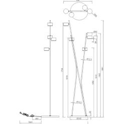 Lampade Da Terra-Selezionato da Mazzolaluce Piantana beige luci orientabili moderna per soggiorno