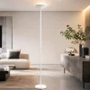 Lampade Da Terra-Selezionato da Mazzolaluce Piantana bianca a stelo led 20w 3000k dimmerabile parabola orientabile
