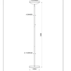 Lampade Da Terra-Selezionato da Mazzolaluce Piantana bianca a stelo led 20w 3000k dimmerabile parabola orientabile