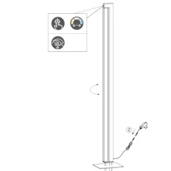 Lampade Da Terra-Selezionato da Mazzolaluce Piantana bianca girevole led moderna dimmerabile 2300k-3000k-4000k