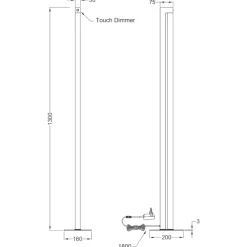 Lampade Da Terra-Selezionato da Mazzolaluce Piantana bianca girevole led moderna dimmerabile 2300k-3000k-4000k