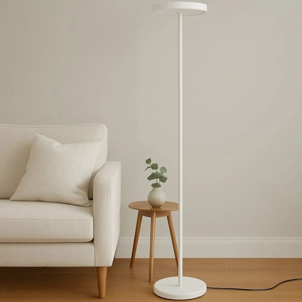 Lampade Da Terra-Selezionato da Mazzolaluce Piantana bianca led 30w dimmerabile da 3000k a 5000k