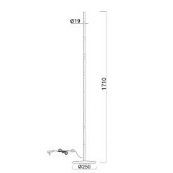 Lampade Da Terra-Selezionato da Mazzolaluce Piantana cilindro sottile nera moderna led 25w 3000k