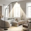 Lampade Da Terra-Selezionato da Mazzolaluce Piantana curva design moderna h251 cm nera da lettura per soggiorno