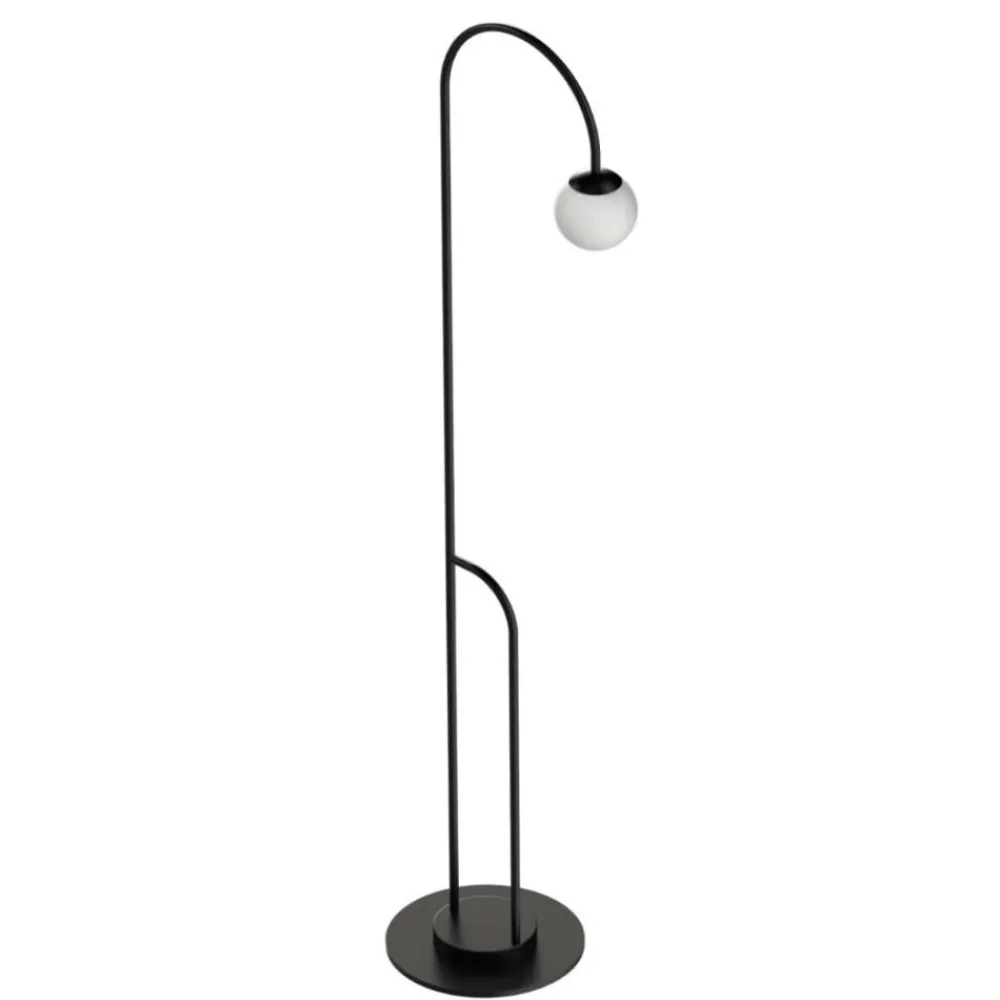 Lampade Da Esterno Giardino-Linea Light Piantana da esterno design ip65 nero sfera bianca led 3000k