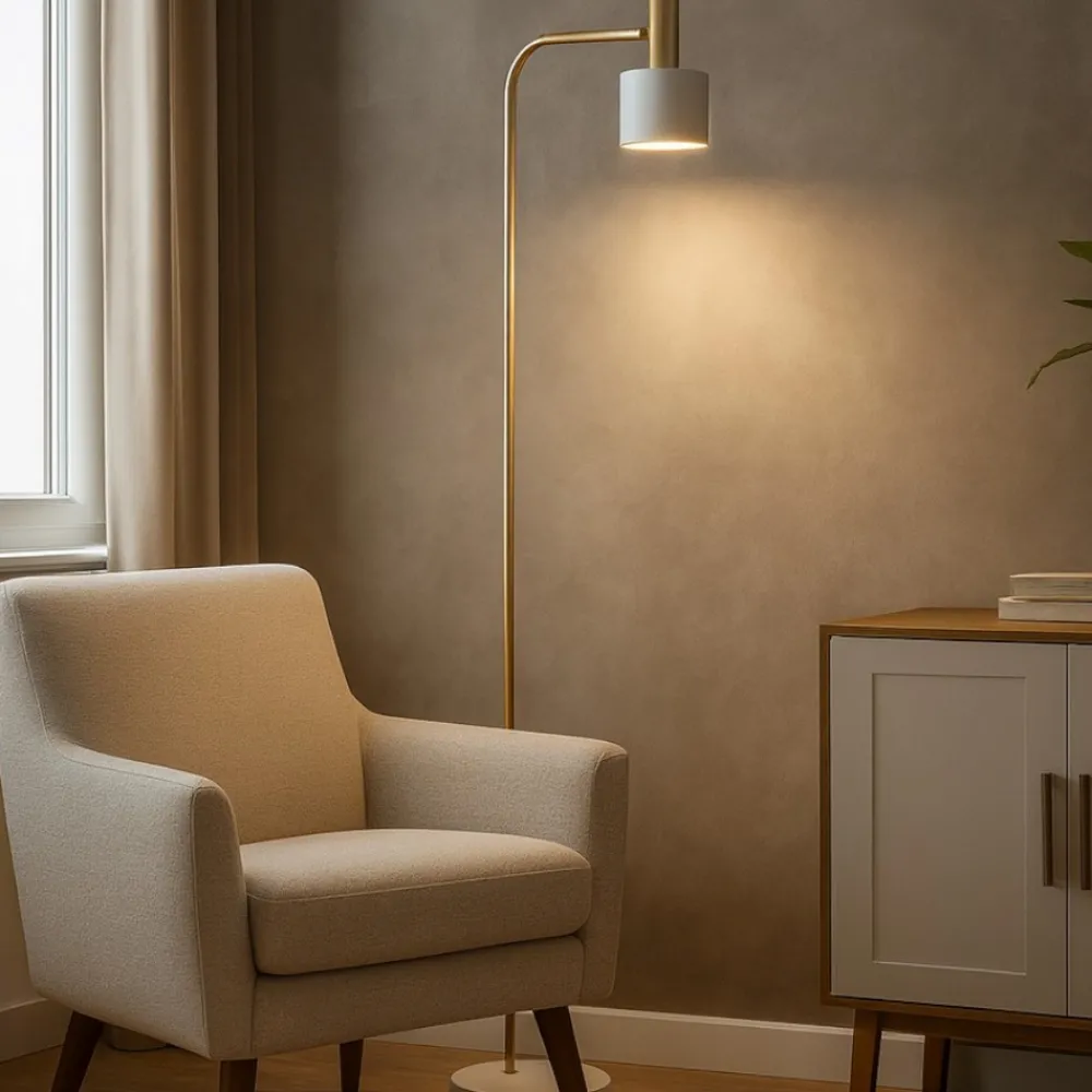 Lampade Da Terra-Selezionato da Mazzolaluce Piantana da lettura bianco oro stile contemporaneo