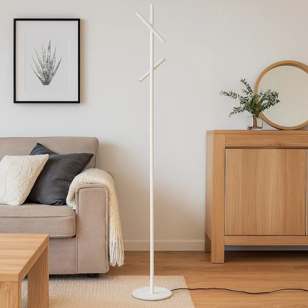Lampade Da Terra-Gea Luce Piantana da terra bianca led 3000k orientabile gpi