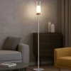 Lampade Da Terra-Selezionato da Mazzolaluce Piantana da terra bianca vetro trasparente per soggiorno