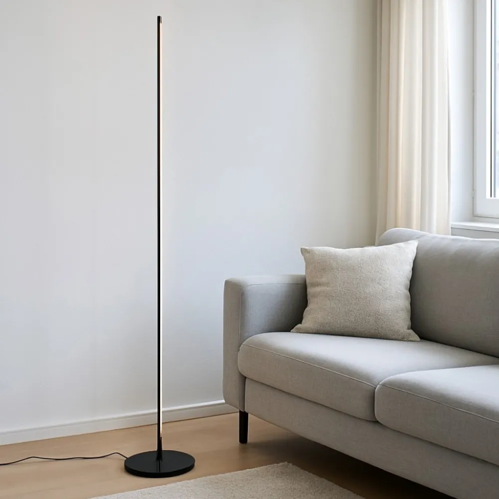 Lampade Da Terra-Gea Luce Piantana da terra ebony led 3000k nera per salotto