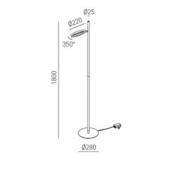 Lampade Da Terra-Gea Luce Piantana da terra gpi bianca led 3000k orientabile dimmerabile
