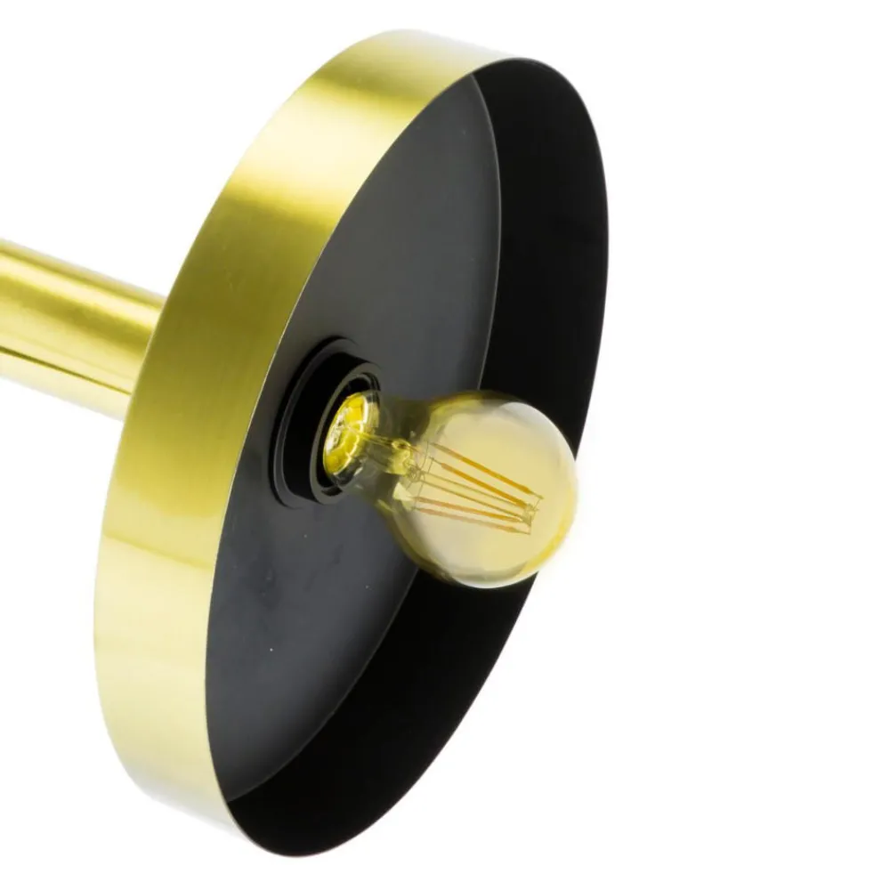 Lampade Da Terra-Selezionato da Mazzolaluce Piantana da terra industriale metallo orientabile nero e oro