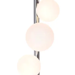 Lampade Da Terra-Selezionato da Mazzolaluce Piantana da terra moderna cromo sfere vetro bianco per soggiorno