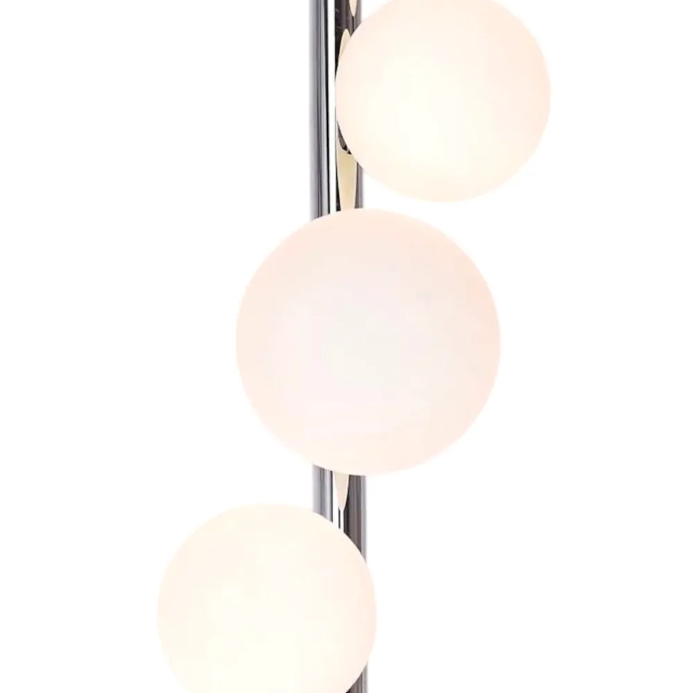 Lampade Da Terra-Selezionato da Mazzolaluce Piantana da terra moderna cromo sfere vetro bianco per soggiorno