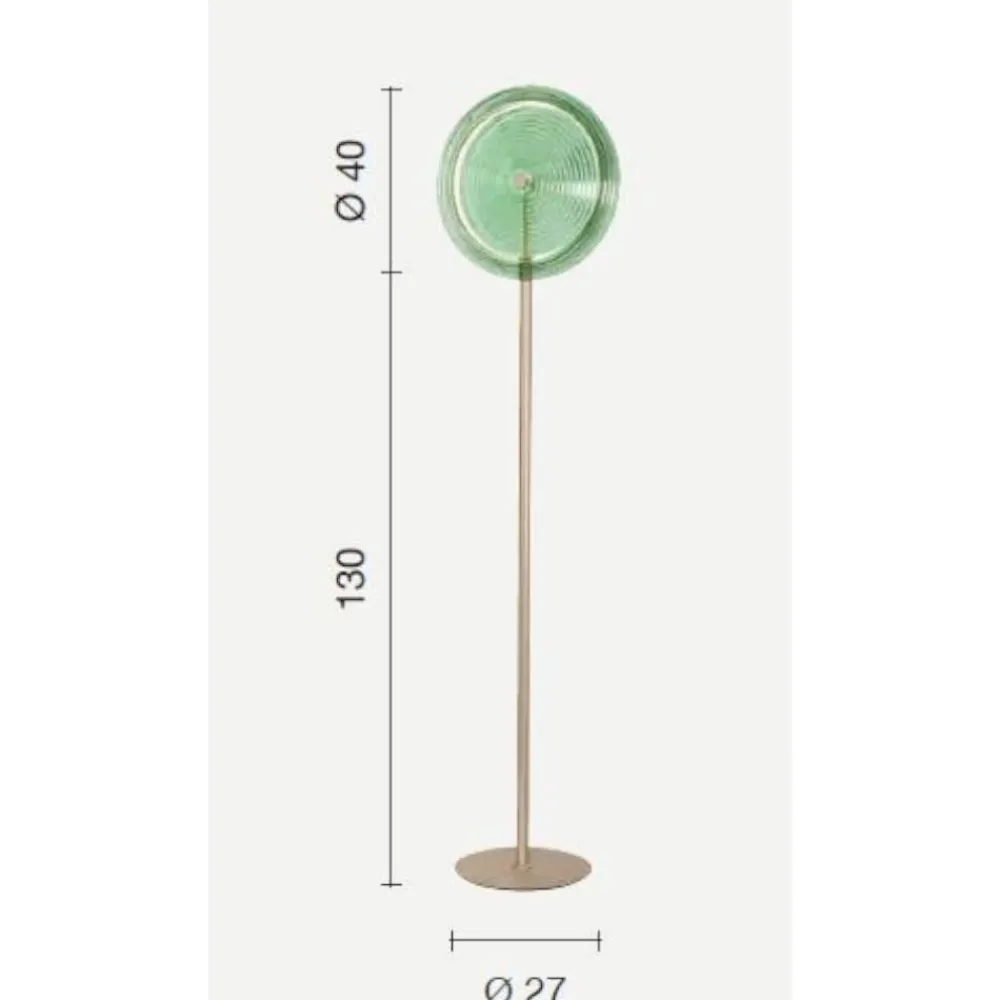 Lampade Da Terra-Ondaluce Piantana da terra moderna jokey vetro ambra led 3000k