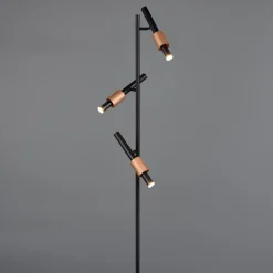 Lampade Da Terra-Selezionato da Mazzolaluce Piantana da terra orientabile 3 led 2300k 3000k 4000k nero e bronzo