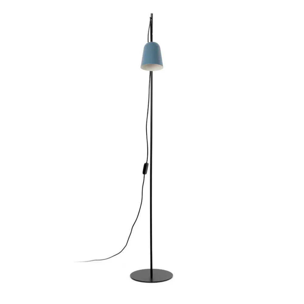 Lampade Da Terra-Selezionato da Mazzolaluce Piantana da terra per cameretta ragazzo metallo nero e blu orientabile