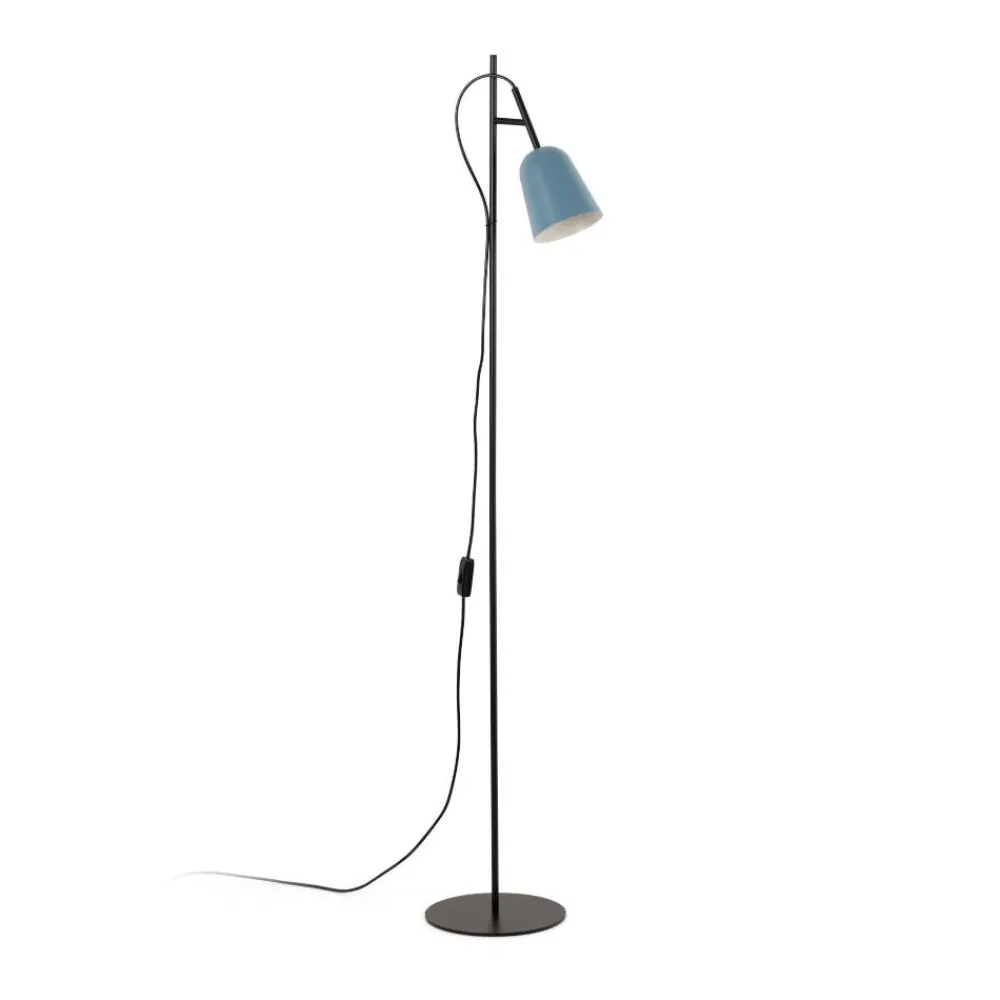 Lampade Da Terra-Selezionato da Mazzolaluce Piantana da terra per cameretta ragazzo metallo nero e blu orientabile
