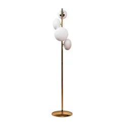 Lampade Da Terra-Selezionato da Mazzolaluce Piantana da terra per salotto metallo oro vetro bianco