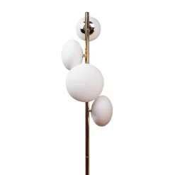 Lampade Da Terra-Selezionato da Mazzolaluce Piantana da terra per salotto metallo oro vetro bianco