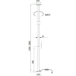 Lampade Da Terra-Selezionato da Mazzolaluce Piantana da terra sospesa bianca led 3000k dimmerabile