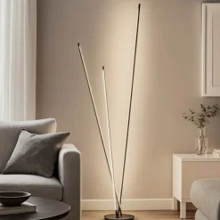 Lampade Da Terra-Perenz Illuminazione Piantana design da terra perenz twins nera led 3000k dimmerabile