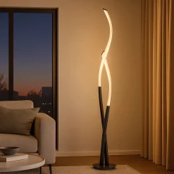 Lampade Da Terra-Selezionato da Mazzolaluce Piantana design fiamma con finiture titanio led 30w 2250lm 3000k dimm