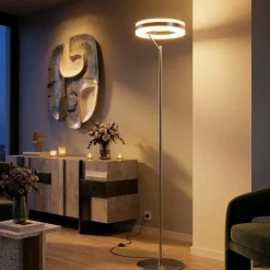 Lampade Da Terra-Selezionato da Mazzolaluce Piantana design moderna grigio nickel led dimmerabile 2300k 3000k 4000k