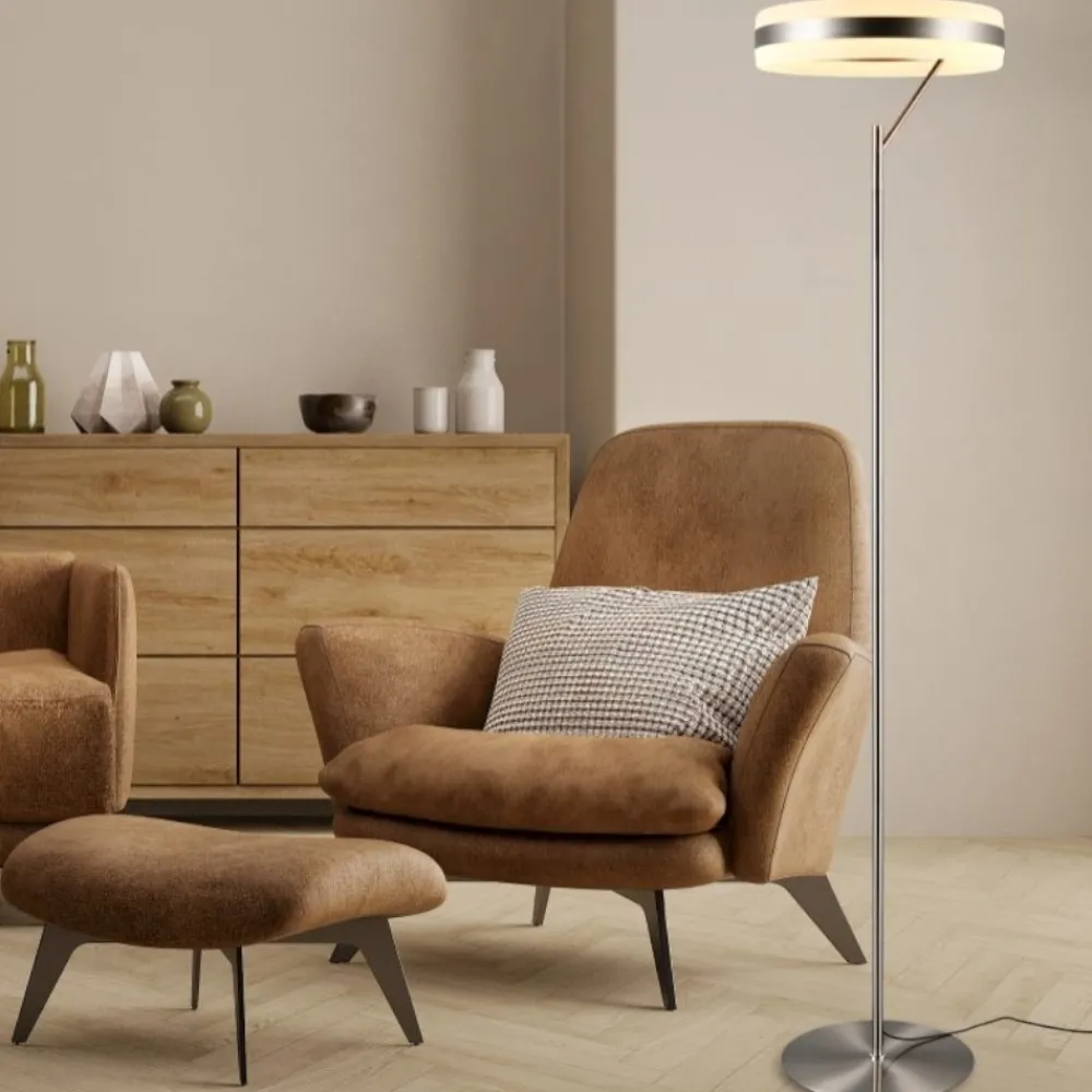 Lampade Da Terra-Selezionato da Mazzolaluce Piantana design moderna grigio nickel led dimmerabile 2300k 3000k 4000k