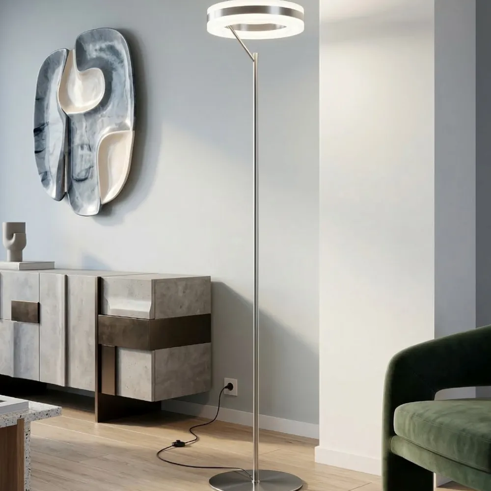 Lampade Da Terra-Selezionato da Mazzolaluce Piantana design moderna grigio nickel led dimmerabile 2300k 3000k 4000k