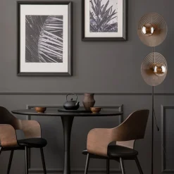 Lampade Da Terra-Selezionato da Mazzolaluce Piantana design moderna in legno quercia marrone sfere di vetro per soggiorno
