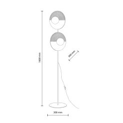 Lampade Da Terra-Selezionato da Mazzolaluce Piantana design moderna in legno quercia marrone sfere di vetro per soggiorno