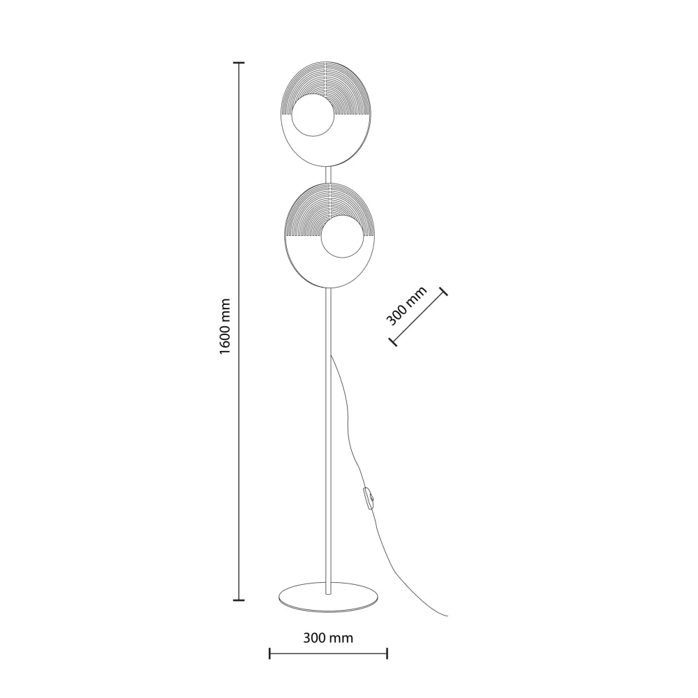 Lampade Da Terra-Selezionato da Mazzolaluce Piantana design moderna in legno quercia marrone sfere di vetro per soggiorno