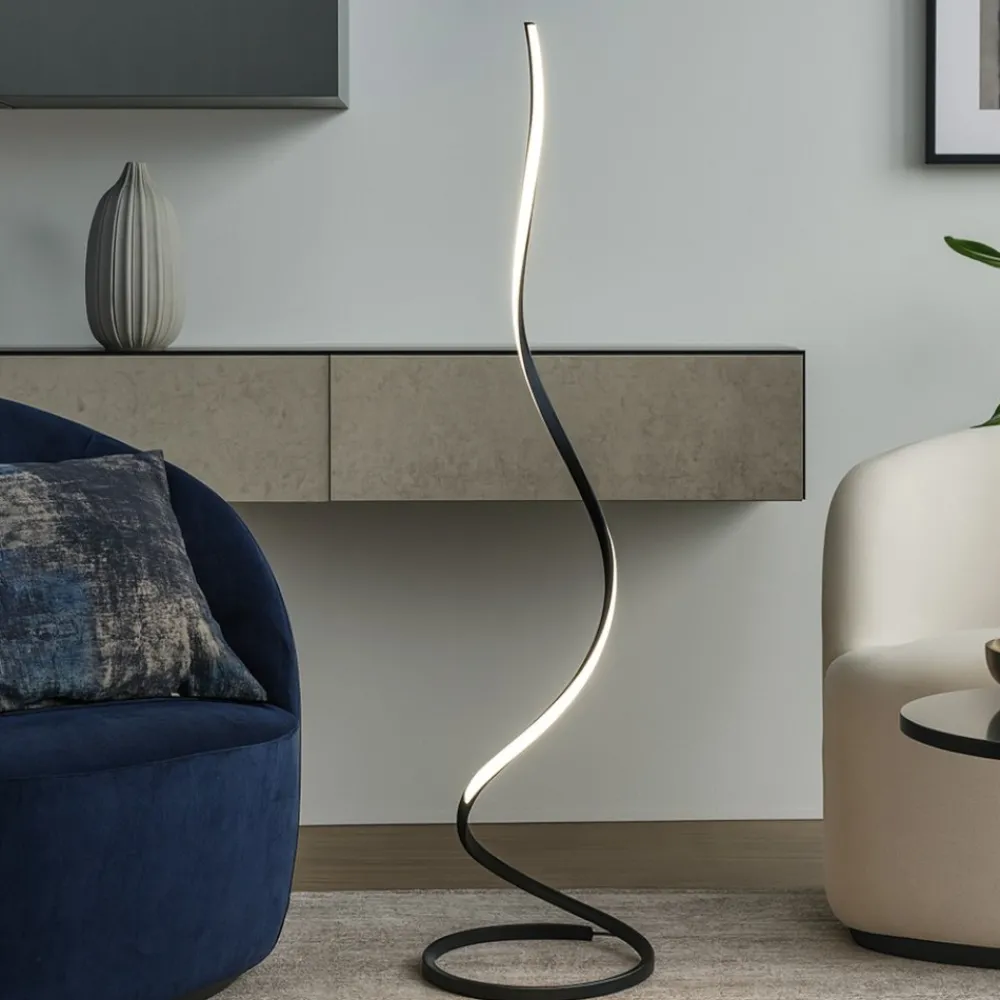 Lampade Da Terra-Selezionato da Mazzolaluce Piantana design moderna led 22w 2800k marrone ossido