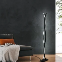 Lampade Da Terra-Eglo Piantana design moderna led 32w 3000k nera lasana