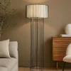 Lampade Da Terra-Selezionato da Mazzolaluce Piantana design moderna metallo nero cilindro di tessuto